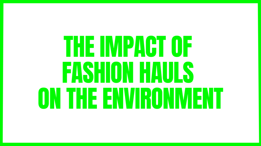 The Impact of Fashion Hauls on the Environment